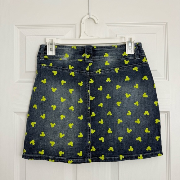 Disney Mickey Mouse Denim Mini Skirt Green Women's Small Disneycore Aesthetic - Picture 3 of 10